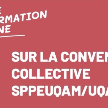 Atelier d’information sur la convention collective : lundi 10 juin à 12h30 en ligne