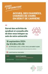 Séance d’information pour les nouvelles personnes chargées de cours