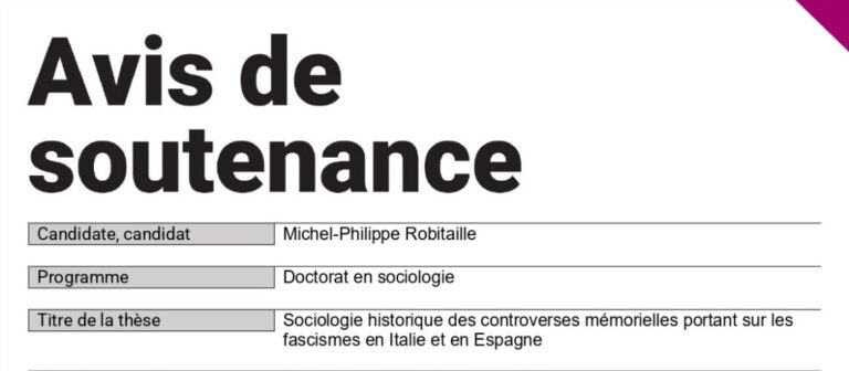 Michel-Philippe Robitaille a soutenu sa thèse de doctorat