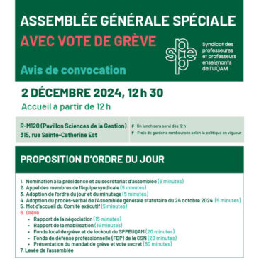 Assemblée générale spéciale – 2 décembre 2024